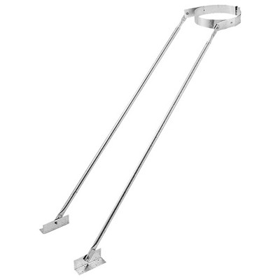 DuraVent DuraPlus 6" Extended Mounting Roof Bracket Chimney Support Brace to Stabilize Pipe with Adjustable Legs 67 to 114 Inches, Silver