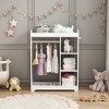 Whisen Kids Dress Up Storage with Mirror, Clothes Rack with Hanging Rod, 3 Side Hooks, Storage Shelves and Top Shelf - White - 3 of 4