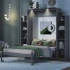 NicBex Full Size Murphy Bed Wooden Frame Murphy Bed Cabinet Morden Hideaway Wall Bed with 2 Side Shelves for Living Room - 4 of 4
