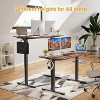Infurnic Desks, Standing Desk with Splice Board, Adjustable Height Sit Stand Desk for Office or Home, Brown, 24"*48"*27.5" - 2 of 4