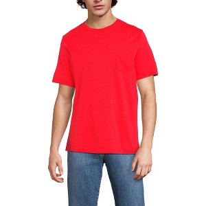 Lands' End Men's Super-T Short Sleeve T-Shirt with Pocket - 1 of 3