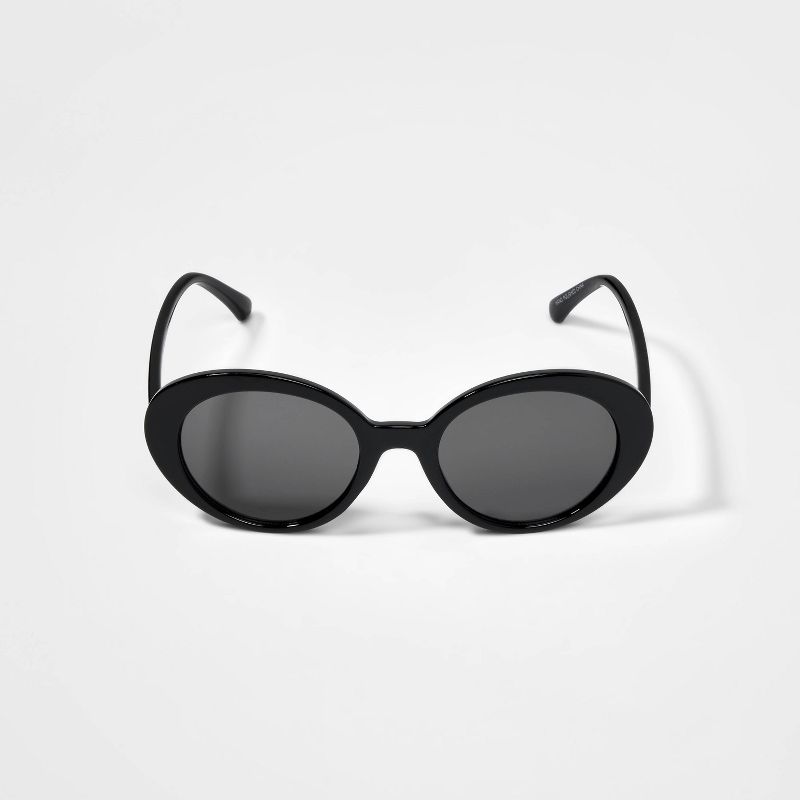 Girls&#39; Plastic Oval Sunglasses - art class&#8482; Black, 1 of 4