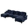 Classic U-Shaped 4-Seater Modular Sectional Sofa with Flared Arms & Ottomans - 4 of 4