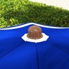 Gulches 6.2' Portable Beach Umbrella, UV 40+ Ruffled Outdoor Umbrella with Vented Canopy, Carry Bag, Blue Stripe - 2 of 4