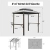 8'x6' Grill Gazebo Hardtop, Aluminum BBQ Gazebo with Double Galvanized Roof & Side Shelves, Outdoor Hardtop Gazebo for Patio Lawn Garden Deck - 4 of 4