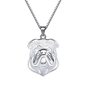 Bulldog Sterling Silver Dog Necklace Earrings Set Womens Ginger Lyne Collection - 1 of 4