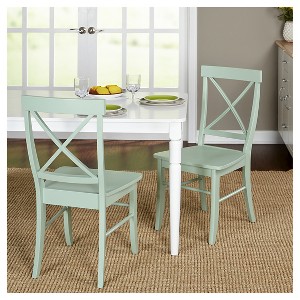 Buylateral Set of 2 Albury Farmhouse Cross Back Solid Wood Dining Chairs - 1 of 4