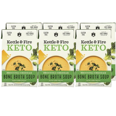 Kettle Fire Broccoli Cheddar Bone Broth Soup Case Of 6 16.9 Oz Target