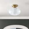Modern Glass Ceiling Light Fixture, Clear Globe Semi Flush Mount Light with Gold Base for Entryway - 3 of 4