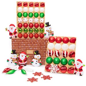 Every Day is Christmas Deluxe 80 Piece Set of Shatterproof Ornaments, Full Tree Ornament Set, Christmas Balls and Decorations - 1 of 4