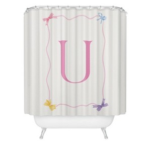 Deny Designs April Lane Art Simple Bow Monogram Shower Curtain - 1 of 3