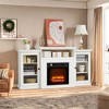 60 Inch TV Stand, Adjustable Flame Brightness, 0.5-6H Timer, Realistic Log Effect, and Built-In Shelves for a Warm Atmosphere - 2 of 4