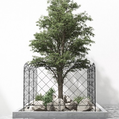 Syemin Patio Decorative Screens, Elegant Vine Pattern Yard Fencing, Pet-Safe Decorative Fence for Yard, Patio, Black, 137"*0.25"*43.25"