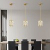 YIYIBYUS Modern Crystal Pendant Light 2-Pack Gold Kitchen Island Hanging Lighting - 4 of 4