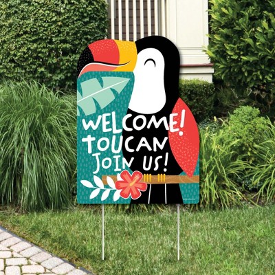 Big Dot of Happiness Calling All Toucans - Party Decorations - Tropical Bird Baby Shower or Birthday Party Welcome Yard Sign