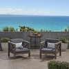Brava 2pk Acacia Wood Club Chairs - Gray/Dark Gray - Christopher Knight Home: Water-Resistant Patio Furniture - 2 of 4