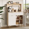 Sideboard Buffet Cabinet with Storage, Coffee Bar with Adjustable Shelves & 2 Drawers, Wood Storage Cabinet for Dining Room Living Room Entryway - 4 of 4