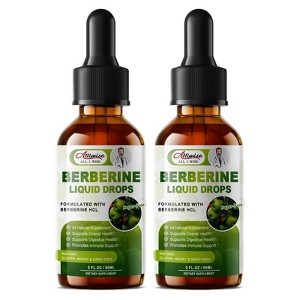 Alliwise (2 Pack) Berberine Liquid Drops Support Immune, Digestion System & Heart Health, 4 Fl Oz (Apple) - 1 of 4
