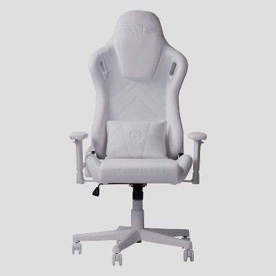 White Velvet Memory Foam Ergonomic Gaming Chair with Adjustable Arms