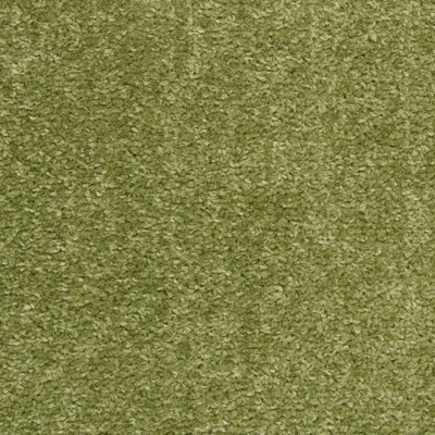 Green Power-Loomed Synthetic Runner Rug with Latex Backing