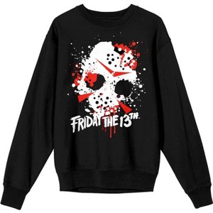 Friday the 13th Jason Mask Women's Black Long Sleeve Sweatshirt - 1 of 2