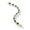 Ross-Simons 13.00 ct. t.w. Emerald and .18 ct. t.w. Diamond Bracelet in 18kt Gold Over Sterling Size 7 - 3 of 4