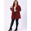 Agnes Orinda Women's Plus Size Winter Outfits Notched Lapel Double Breasted Overcoats - 3 of 4