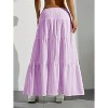 Women's Boho Maxi Skirt - Flowy Flared Ruffle Design for Summer & Going Out Outfits Mauve Purple - 2 of 4