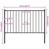 vidaXL Fence Panel with Posts Powder-coated Steel 5.6 ft.x4.1 ft. Black - 4 of 4