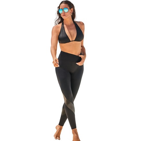 Swimsuits For All Women's Plus Size Liquid Motion Spliced Legging