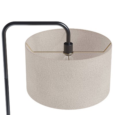 63" Oil Rubbed Bronze Arc Floor Lamp with Beige Linen Shade