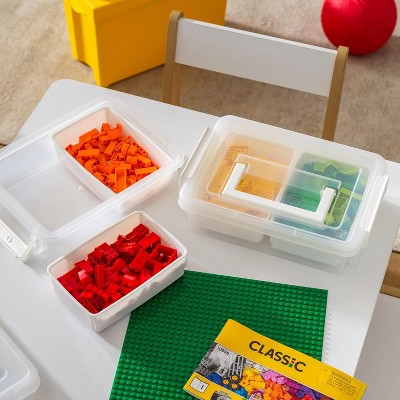 Clear Stackable Plastic Storage Boxes with Lids, 1.4qt, 4-Pack