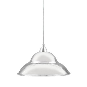 Toltec Lighting Any 1 - Light Pendant in  Chrome with 16” Chrome Double Bubble Metal Shade Shade - 1 of 1