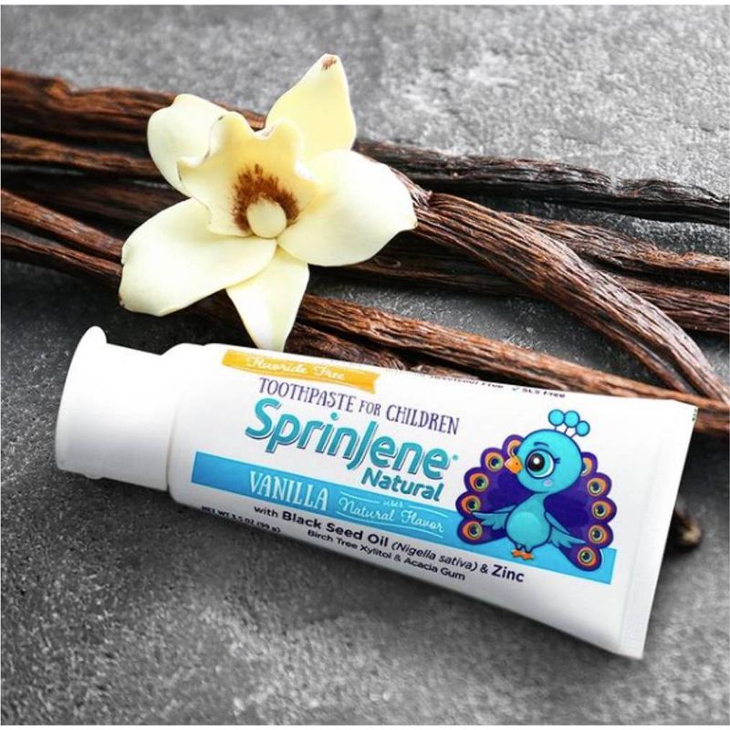 SprinJene Natural Kids Fluoride Free Toothpaste - Vanilla - 3.5oz, 3 of 7