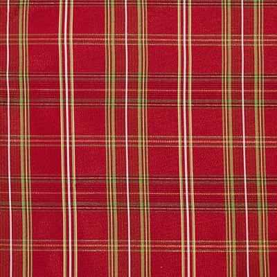 Shimmering Red and Green Plaid Holiday Tree Skirt