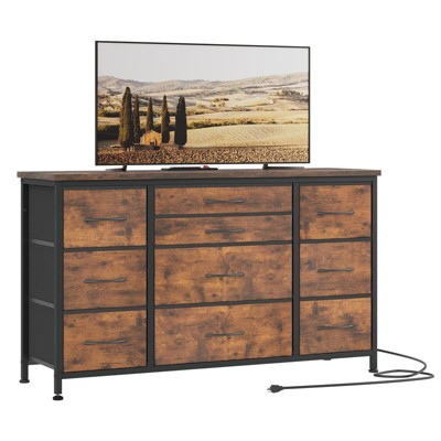 Homhougo TV Stand for TVs up to 55" Brown
