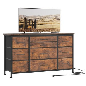 Homhougo TV Stand for TVs up to 55" Brown - 1 of 4