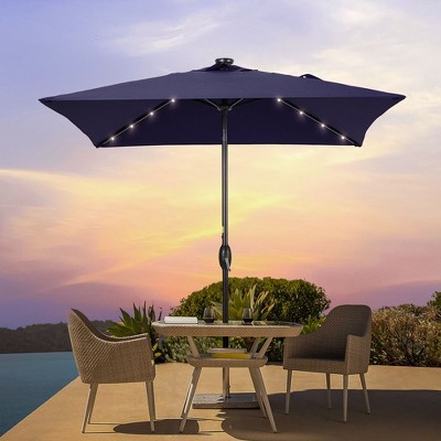 Sonkuki 6.5 FT LED Square Outdoor Patio Umbrella Market Table Umbrella