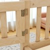 Twin Size Kids Floor Bed with Safety Guardrails and Door, Low Profile Montessori Wooden Platform Bed Frame for Toddlers and Children Bedroom - 3 of 4