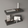 SEVOBAL Utility Storage Shelves Bookshelf Set of 2 Floating Shelves, Contemporary Wall-Mounted Storage for Living Room, Black, 31.89"*10.63"*3.54" - 2 of 4