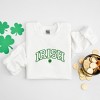 Simply Sage Market Women's Graphic Sweatshirt Embroidered Irish Varsity Clover St. Patrick's Day - Green Ink - 3 of 3