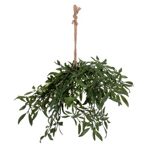 Vickerman 18" Green Artificial Mistletoe with Rope Hanger, 2 per bag. - 1 of 1
