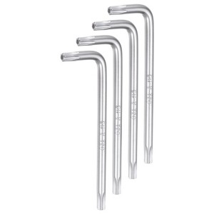 Unique Bargains Chrome Vanadium Steel Long Arm Design L-Shaped Torx Wrench Star Keys 4 Pcs - 1 of 4