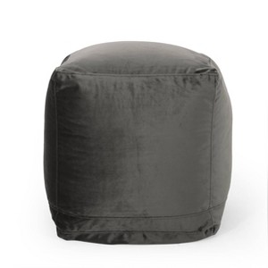 Caney Modern Velveteen Cube Pouf - Christopher Knight Home - 1 of 4