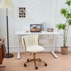 Velvet Office Chair, Desk Chair With Handwoven Backrest, Wheels, Adjustable Height 17.3" To 21.3" 360 Degree Rotating Armchair - 2 of 4