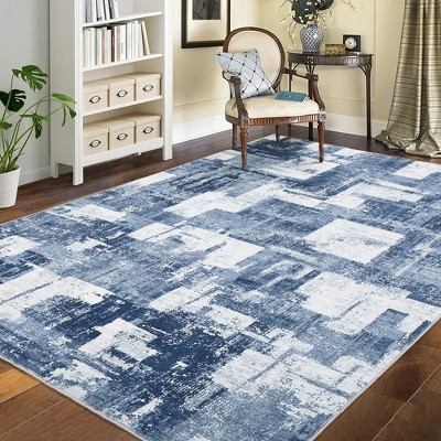 Area Rug for Living Room Washable Abstract Geometric Rug Farmhouse Floor Carpet