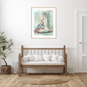 Amanti Art Watercolor Gesture Study II by Ethan Harper Wood Framed Wall Art Print - 1 of 4