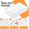 HOUSE DAY Clear Plastic Drawer Organizers with Non-Slip Silicone Base for Makeup & Bathroom 6 Pack - 3 of 4