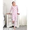 Lev Baby Girls' Bamboo 2-Piece Pajama Set – Pink Christmas Trees & Ornaments Holiday Print (2T–12/14Y) - 3 of 4