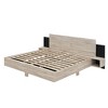 Okak King Floating Platform Bed Frame with Bedside Nightstand Bed with LED Strong Wood Slats No Springs Required Easy to Assemble, Natural - 4 of 4